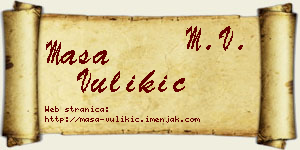 Maša Vulikić vizit kartica